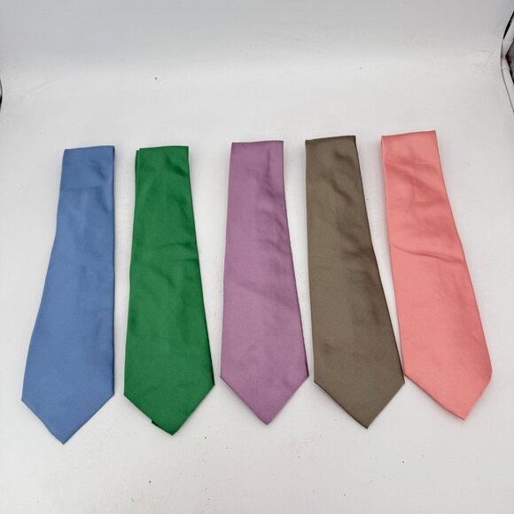 Lot Of 5 Vintage Polo Ralph Lauren  Made in USA 100% Silk Neck Ties Men’s Tie - Picture 1 of 13